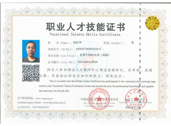 职业人才技能证书